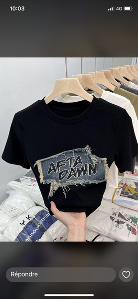 T-shirt noir décontracté