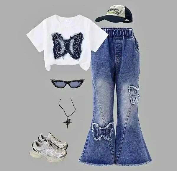 Jeans cargo femme large