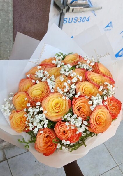 Bouquet de roses orange