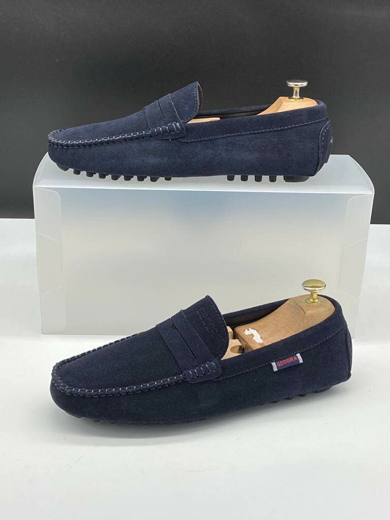 Mocassins en daim bleu marine