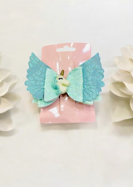 Unicorn bow hair pin for kids.