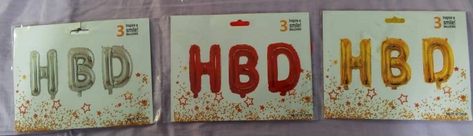 Ballons lettres HBD métallisés