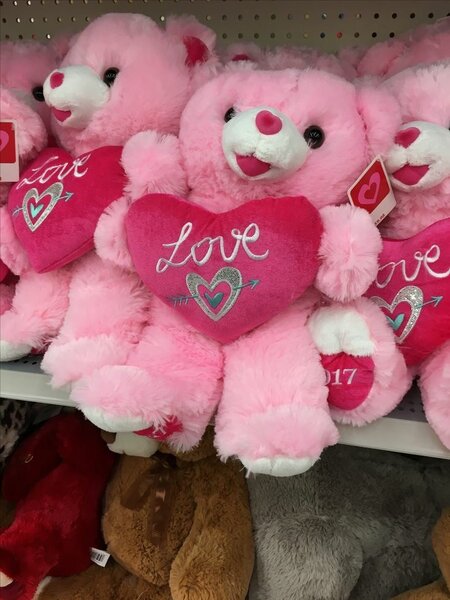 Ours en peluche rose avec cœur 'Love'