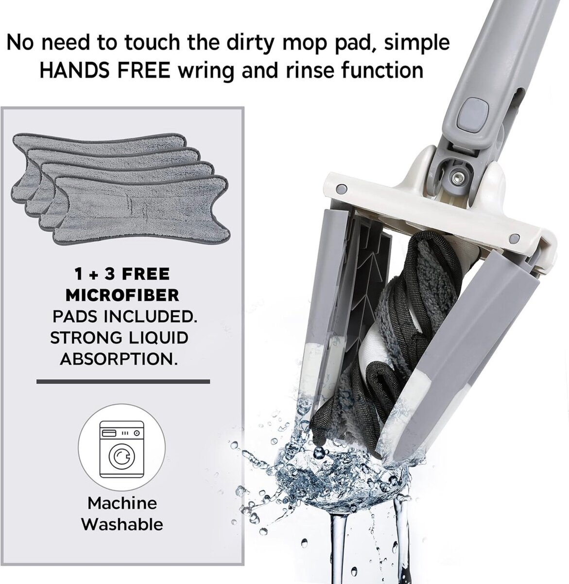 Serpillère mains libres : la balai serpillère en microfibre