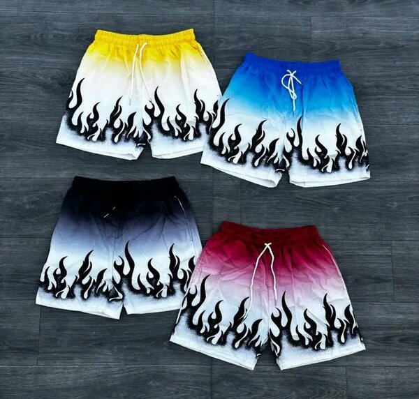 Short de bain dégradé avec flammes