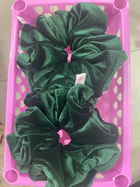 Chouchou Velours Vert Élégant