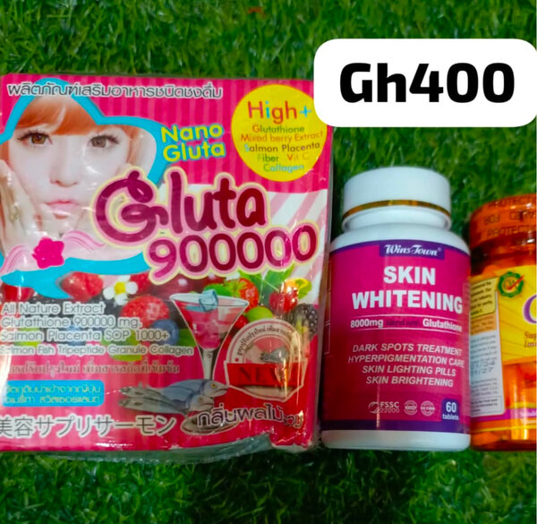 Skin Whitening + Gluta 900000mg+Vitamin C 1000mg set