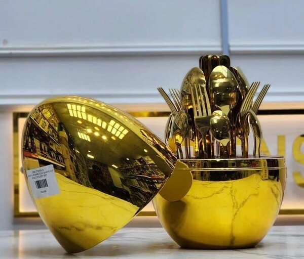 24 pcs gold cultery set