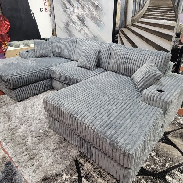 Canapé d'angle moderne gris