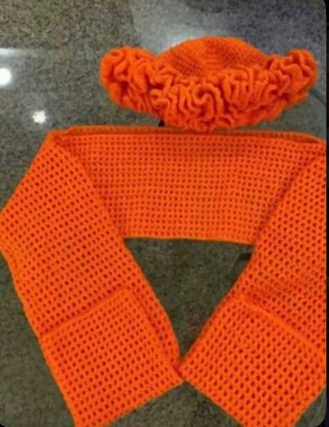 Écharpe et Bonnet Orange