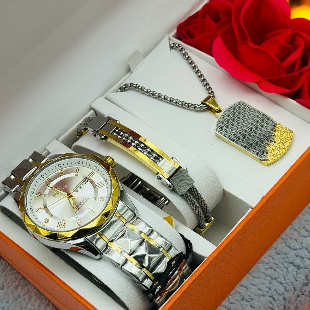 Ensemble montre et accessoires pour homme