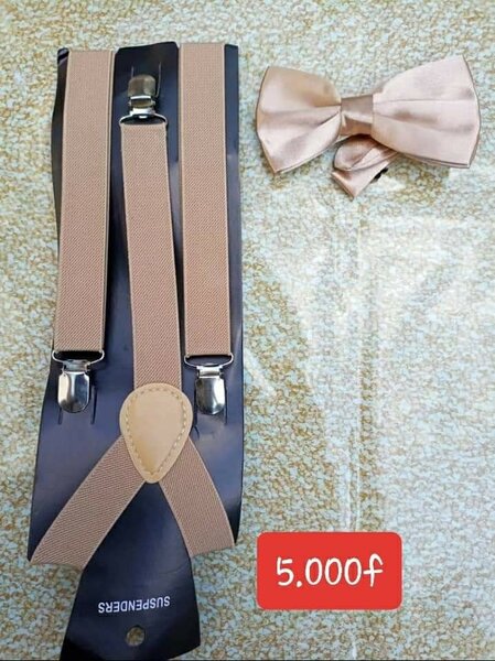 Bretelle+nœud papillon bruns