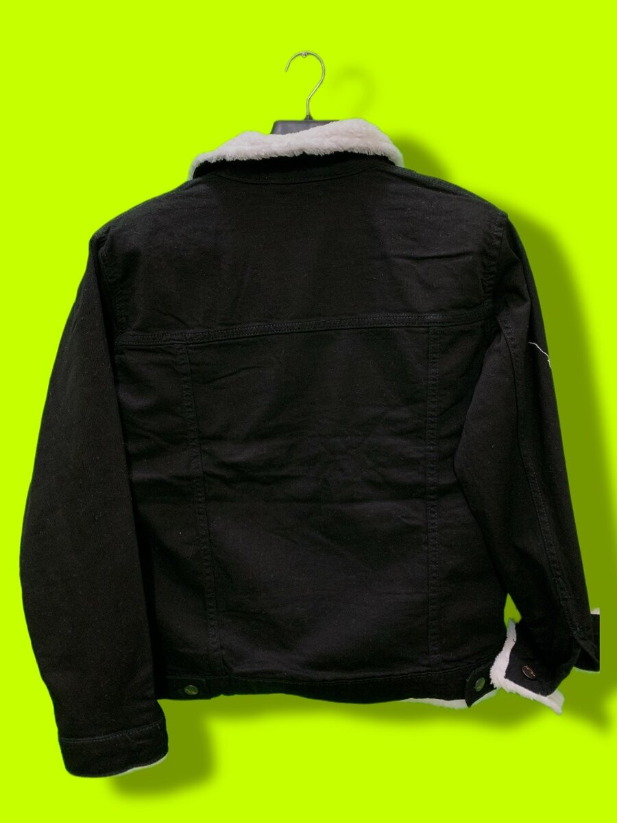 Black Denim Jacket With Full Furr