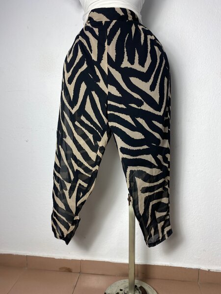 Pantalon imprimé zèbre chic