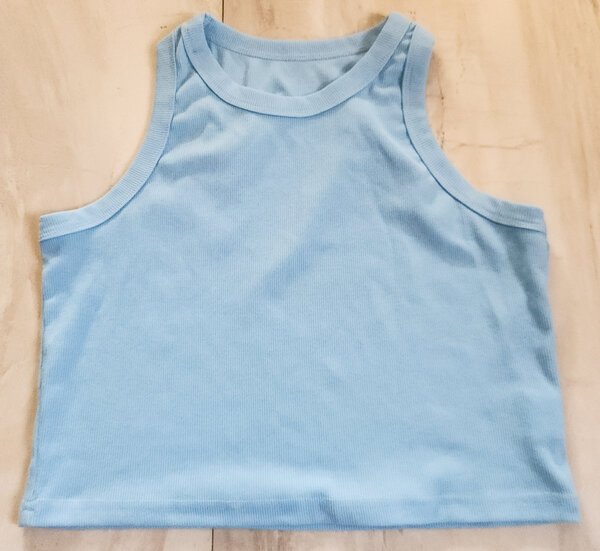 Light Blue Ribbed Crop Top