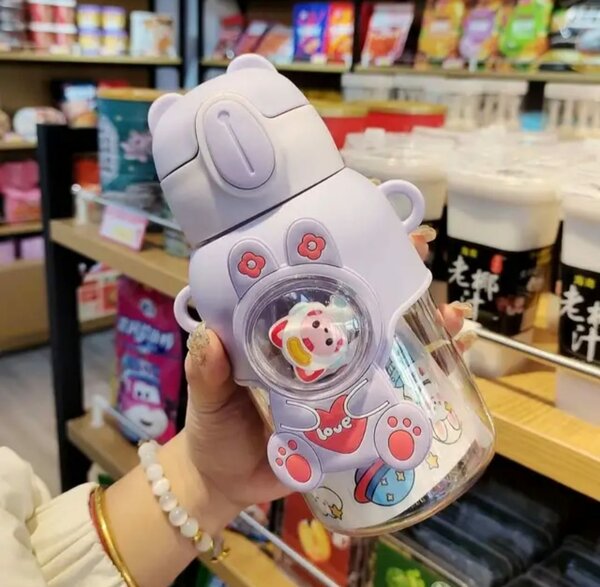 Bouteille avec astronaute lilas