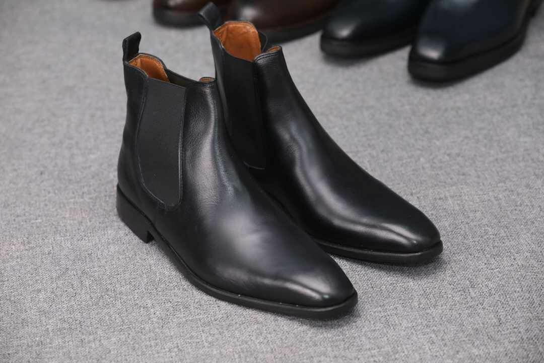 Bottes Chelsea en cuir noir