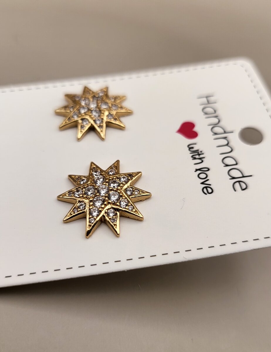 Gold plated Stat spark stud earrings
