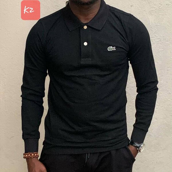 Polo en coton manches longues