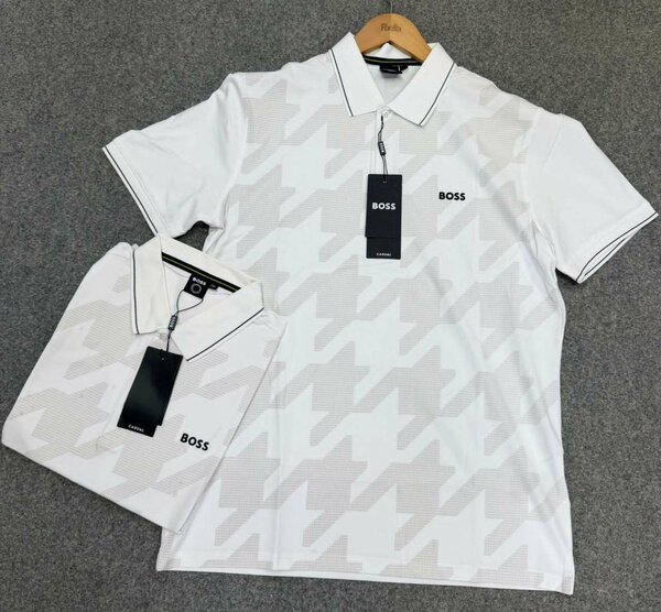 Polo blanc en coton Boss