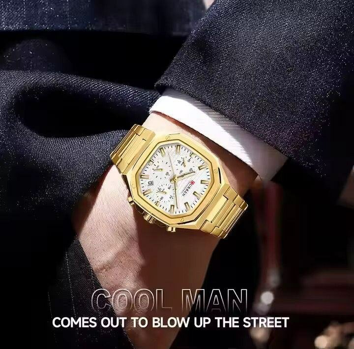 Montre Homme Dorée Élégante