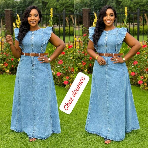 Robe maxi en jean élégante