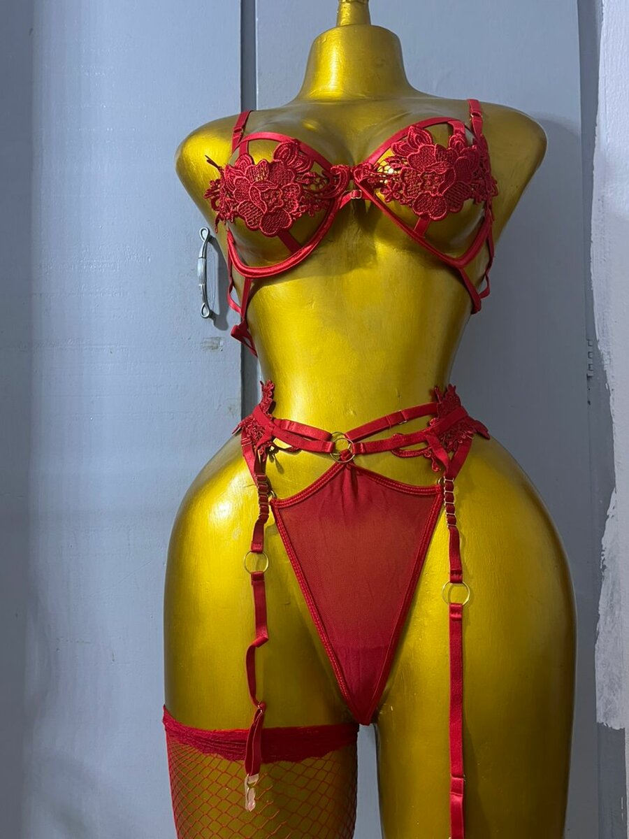 Ensemble lingerie sexy rouge