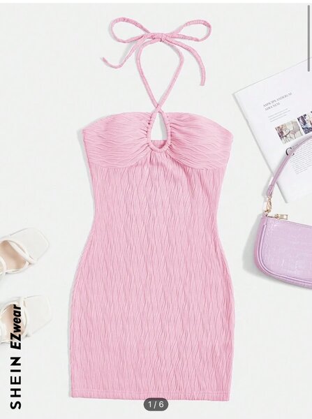 Robe courte shein rose clair neuve