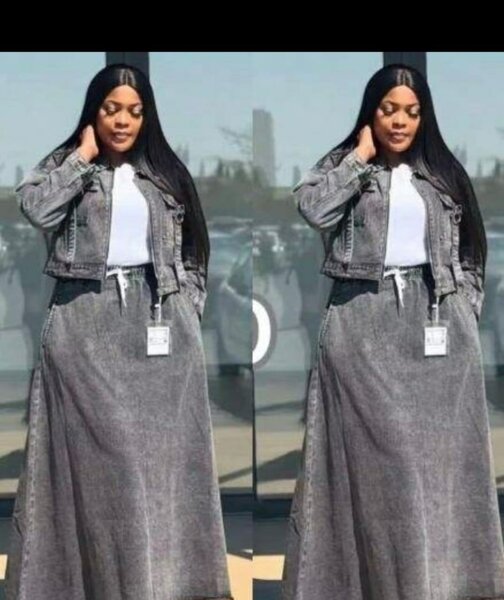 Jupe longue en denim pour femme