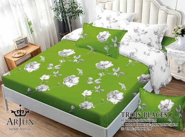 Draps en coton floral 3 places