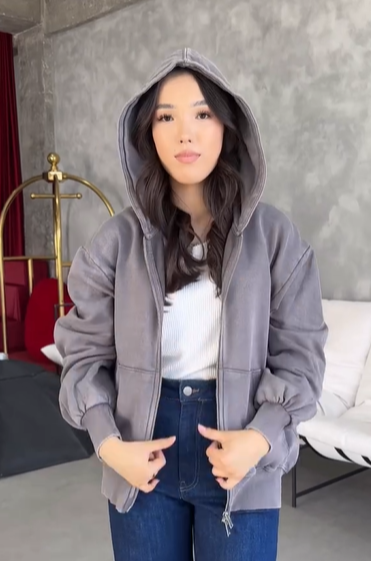 Зип-худи от ZARA серая