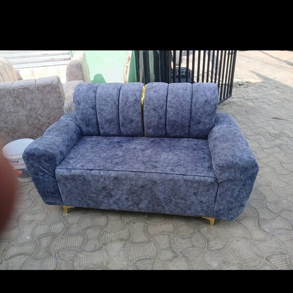 Canapé 2 places en tissu bleu