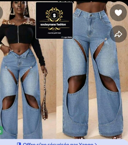 Jean large déchiré audacieux