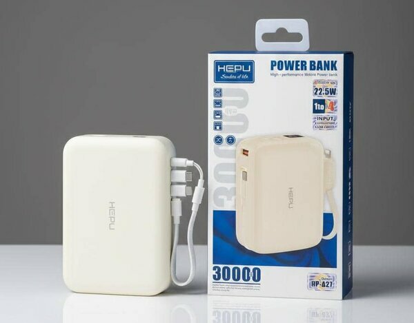 Power bank HEPU 30000mAh blanc