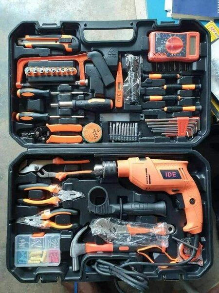 Kit d'outils de bricolage avec perceuse IDE