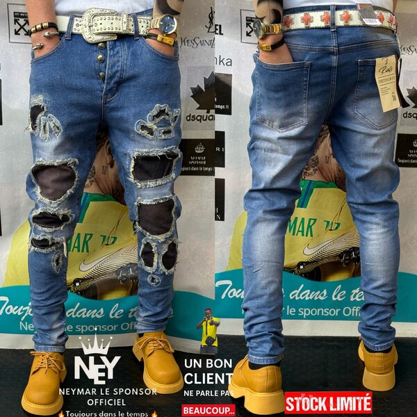 Jeans déchirés stylés homme