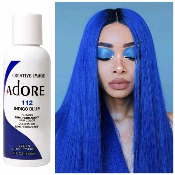 Coloration semi-permanente bleu