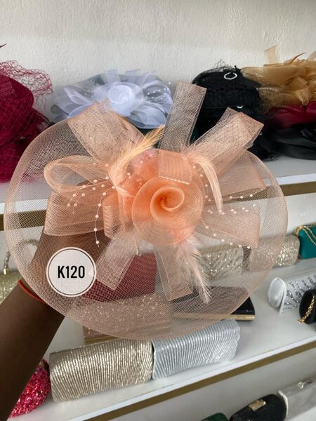 Beautiful peach-colored hair ornament