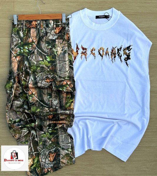 T-shirt et short camouflage