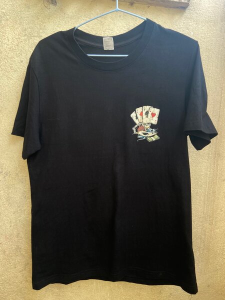 T-shirt noir crâne poker