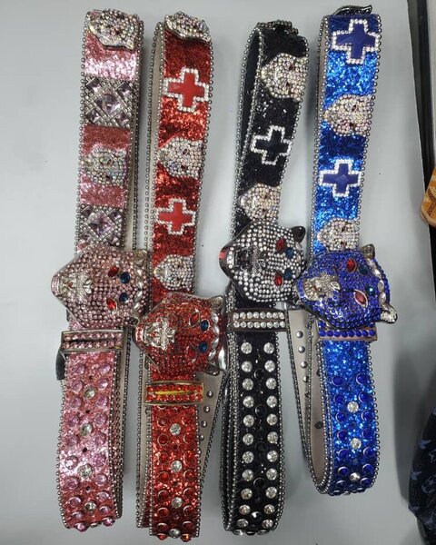 Ceintures à strass panthère