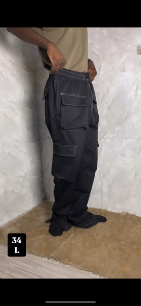 Pantalon cargo noir homme