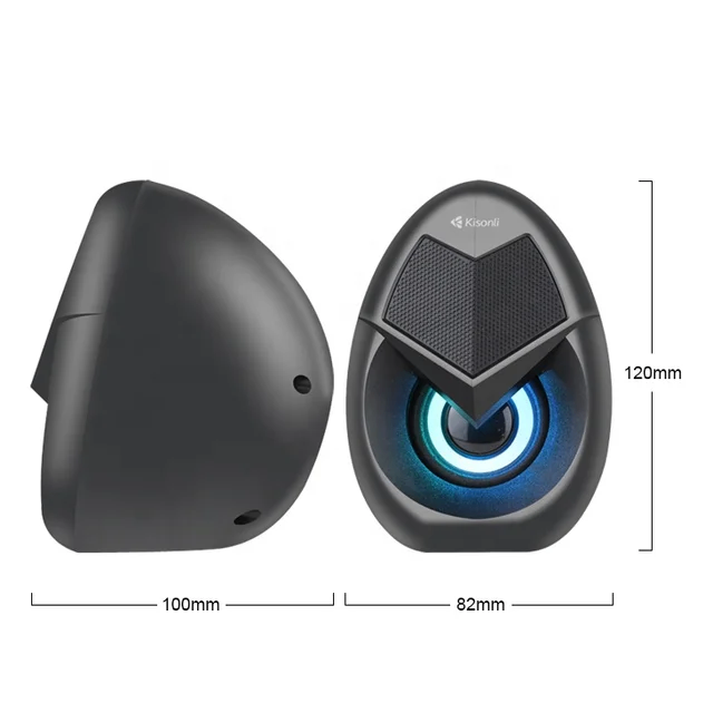 Kisonli L-1060 Portable LED Light Stereo Speakers with Loud