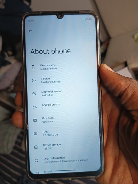 Realme note 50 128GB storage 8gb ram