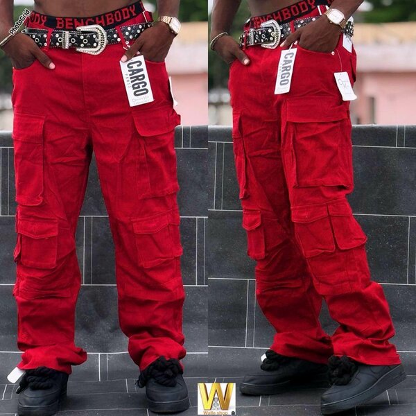Pantalon cargo rouge homme tendance