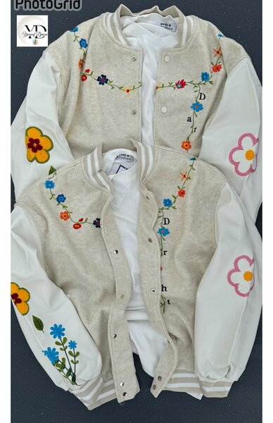 Veste de baseball brodée pour femme