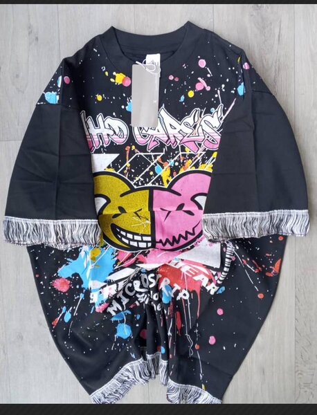 Poncho artistique unisexe