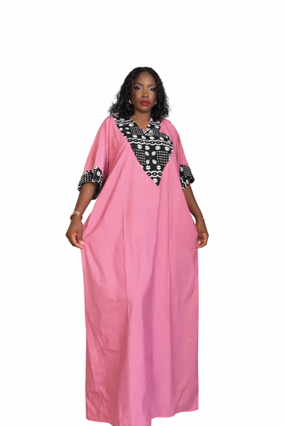 Robe longue femme chic rose