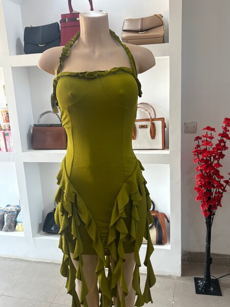 Robe soirée verte élégante