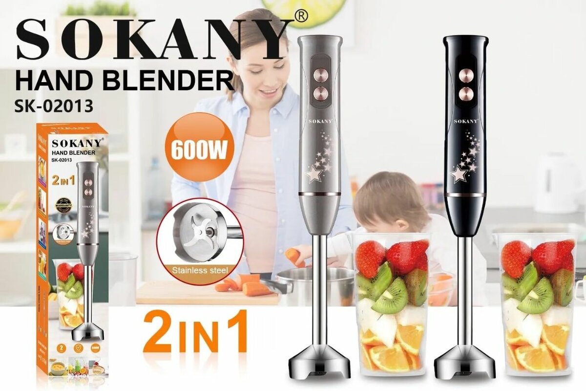 SOKANY 2 in 1 Hand Blender 600W